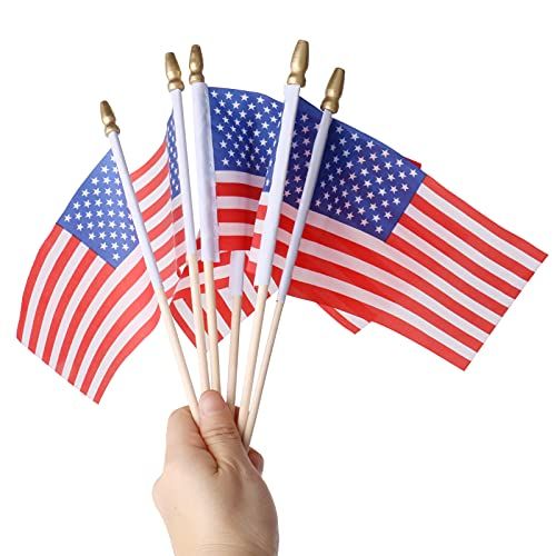 Small Handheld American Stick Flags for 4th of July Independence Day Decorations, 6 pcs | Amazon (US)