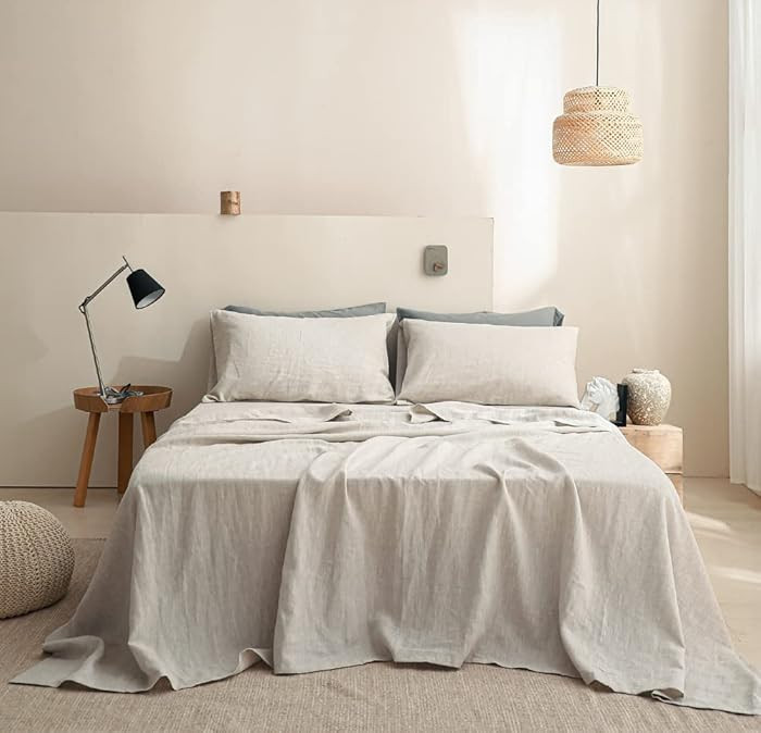 Simple&Opulence 100% Linen Basic Sheet Set 4 Pieces King Linen | Amazon (CA)