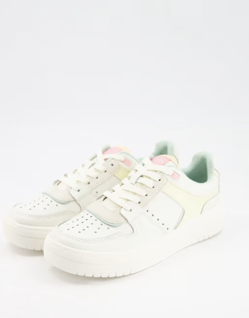 Stradivarius retro sports trainer in yellow and white | ASOS (Global)