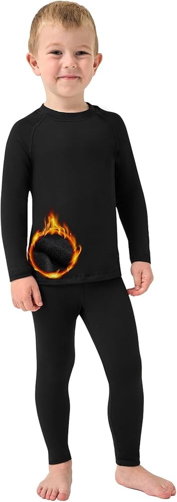 2T-6Y Fleece Lined Toddler Thermal Set, Thermal Underwear for Kids Toddler Base Layer Shirt for B... | Amazon (US)
