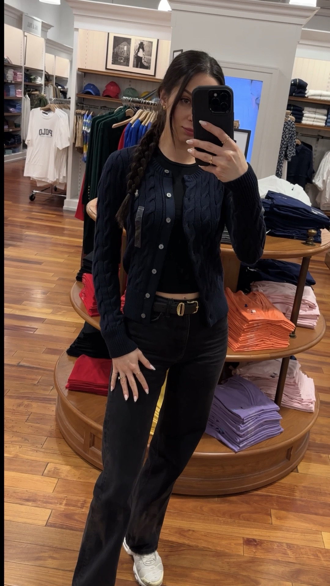 Women’s Cable knit cardigan by Polo Ralph Lauren. I would normally pick size XS for a tighter fit. However, here I’m trying on size S which would give me enough extra room to wear it with a white collar shirt underneath. These cardigans come in so many colours that it could give you a headache. 

#LTKWorkwear #LTKStyleTip #LTKGiftGuide