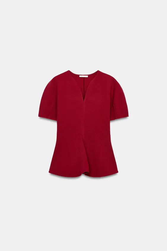 PEPLUM-OBERTEIL MIT BALLON\u00c4RMELN | Zara DE