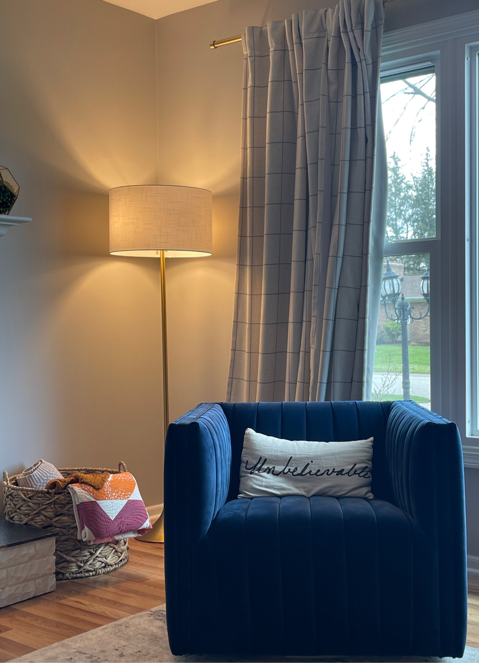 This little cozy corner in our home is one of my favorite spots. We just added the light and it makes it even more cozy!

The chair is the piece that started our vision for the living room furniture. This statement piece is comfy, functional, and it swivels!!! 👏🏼🤩 linked everything below for you!

#LTKhome #LTKfindsunder50 #LTKfindsunder100