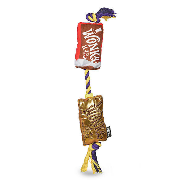 Willy Wonka Chocolate Bar and Golden Ticket Rope Dog Toy | PetSmart