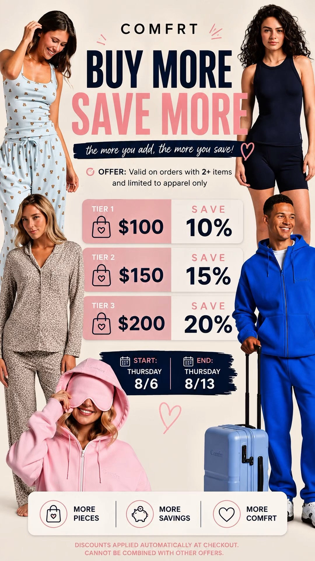 Comfrt’s Buy More Save More Sale happening right now! ☁️🛍️🩷

#LTKSaleAlert #LTKTravel #LTKSeasonal