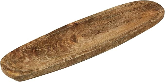Creative Co-Op Boho Oval Wood, Natural Tray | Amazon (US)