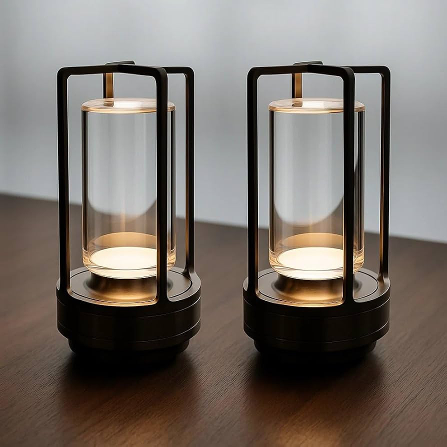 Klarako Crystal Lantern Lamp \u2013 Modern Cordless Rechargeable Bedside & Outdoor Light, Portabl... | Amazon (US)