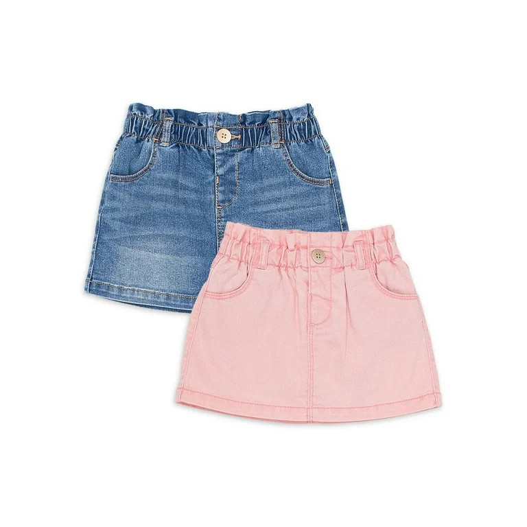 Wonder Nation Baby and Toddler Girl Denim Skort, 2 Pack, 12 Months-5T | Walmart (US)