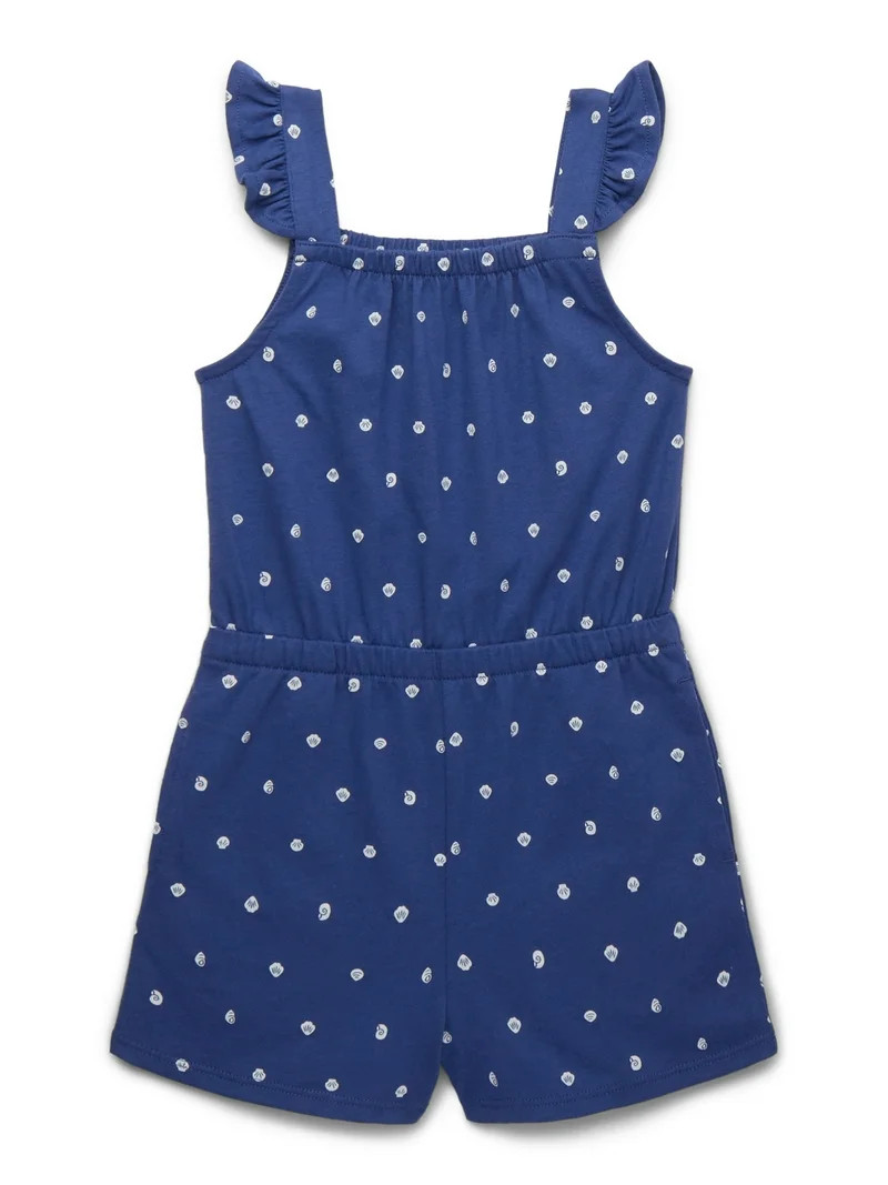 Wonder Nation Printed Flutter Sleeve Romper, Sizes 12M-5T | Walmart (US)