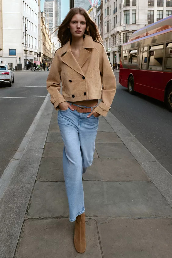 Z.10 HIGH-WAIST BELTED CULOTTES JEANS | Zara UK