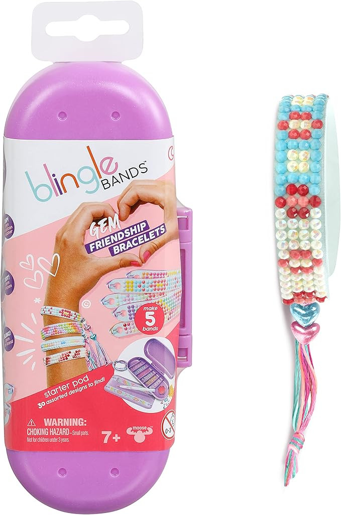 Blingle Bands DIY Gem Friendship Bracelet, 5 Band On The Go Starter Pod - Arts & Craft Activity f... | Amazon (US)