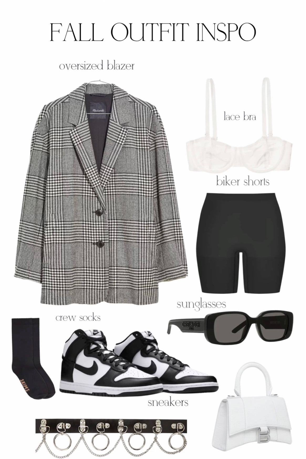 this elevated blazer fall look has a modern street style that will have people gossiping in a “she’s super cool” way. pair this oversized blazer with a chain belt to bring in the waist line for a feminine look and add pair of sneakers and biker shorts to finish. #falloutfitinspo #falllooks #streetstyle #workoutfit 

#LTKsalealert #LTKstyletip #LTKHoliday