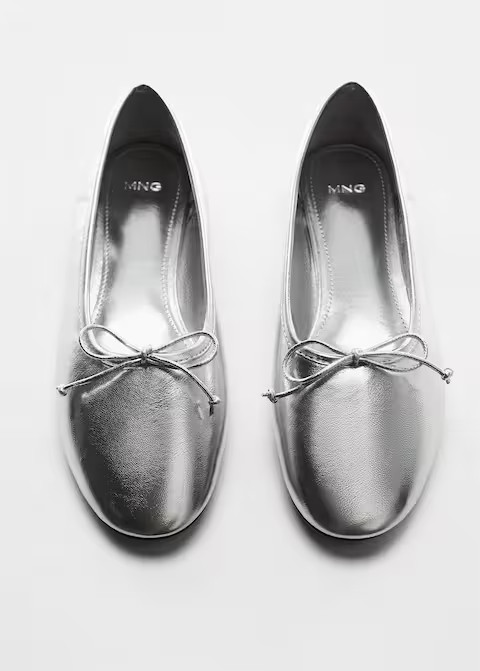 Metallic ballerinas -  Women | Mango United Kingdom | MANGO (UK)