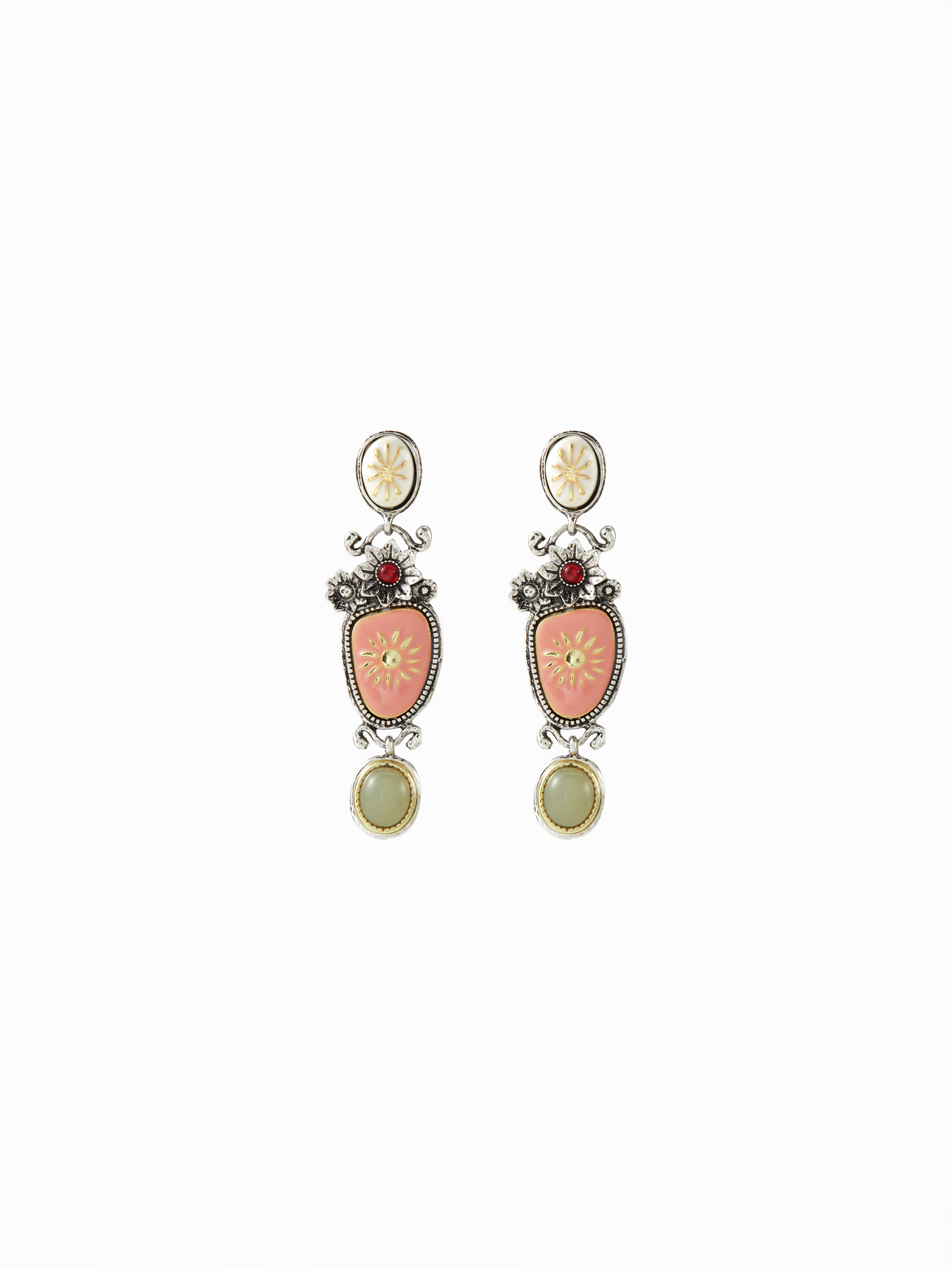 FLORAL GEOMETRIC DROP EARRINGS For Daily Casual | Cider
