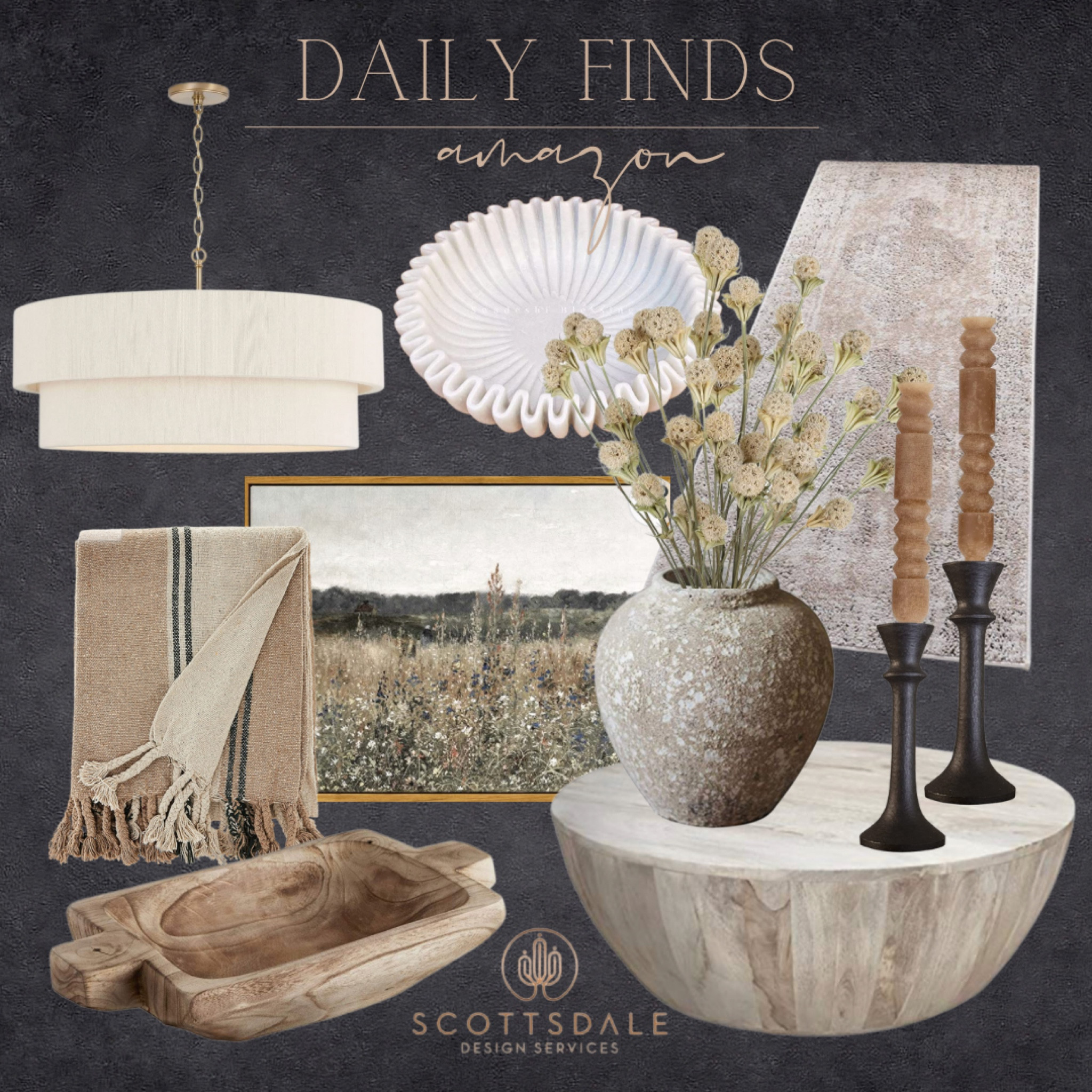 Amazon daily finds for the home🤍

Neutral home decor, round coffee table, black candle sticks, woven chandelier, landscape wall art, taper candle holders, natural throw blanket, ruffle marble bowl, dough bowl, rug runner

#LTKhome #LTKFind