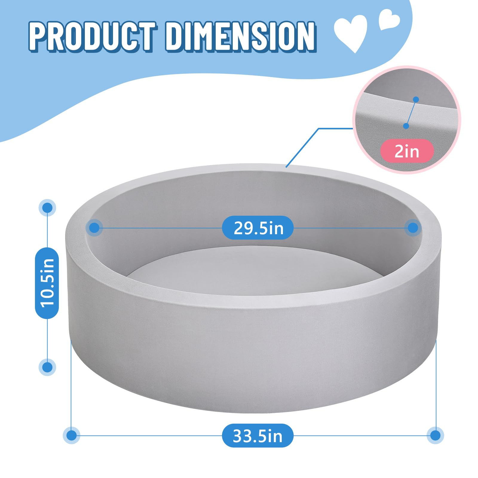 Wilwolfer Foam Ball Pit for Toddlers, Large Baby Ball Pit for Babies with Soft Memory Sponge, Ind... | Amazon (US)