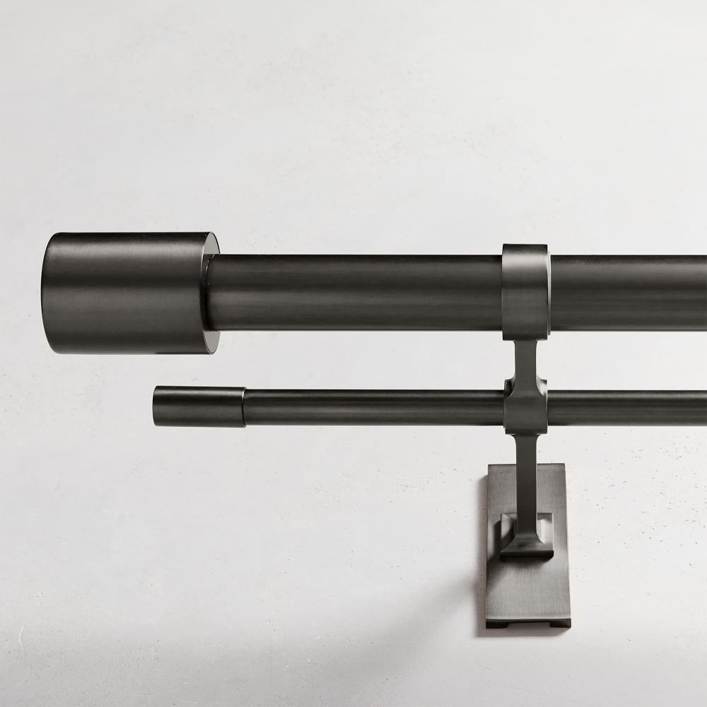 Oversized Metal Double Rod, Antique Bronze, 28&amp;quot;-48&amp;quot; | West Elm (US)