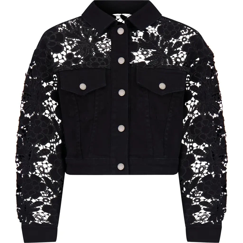 The Noli Shop Celeste Jean Jacket in Black at Nordstrom, Size Small | Nordstrom
