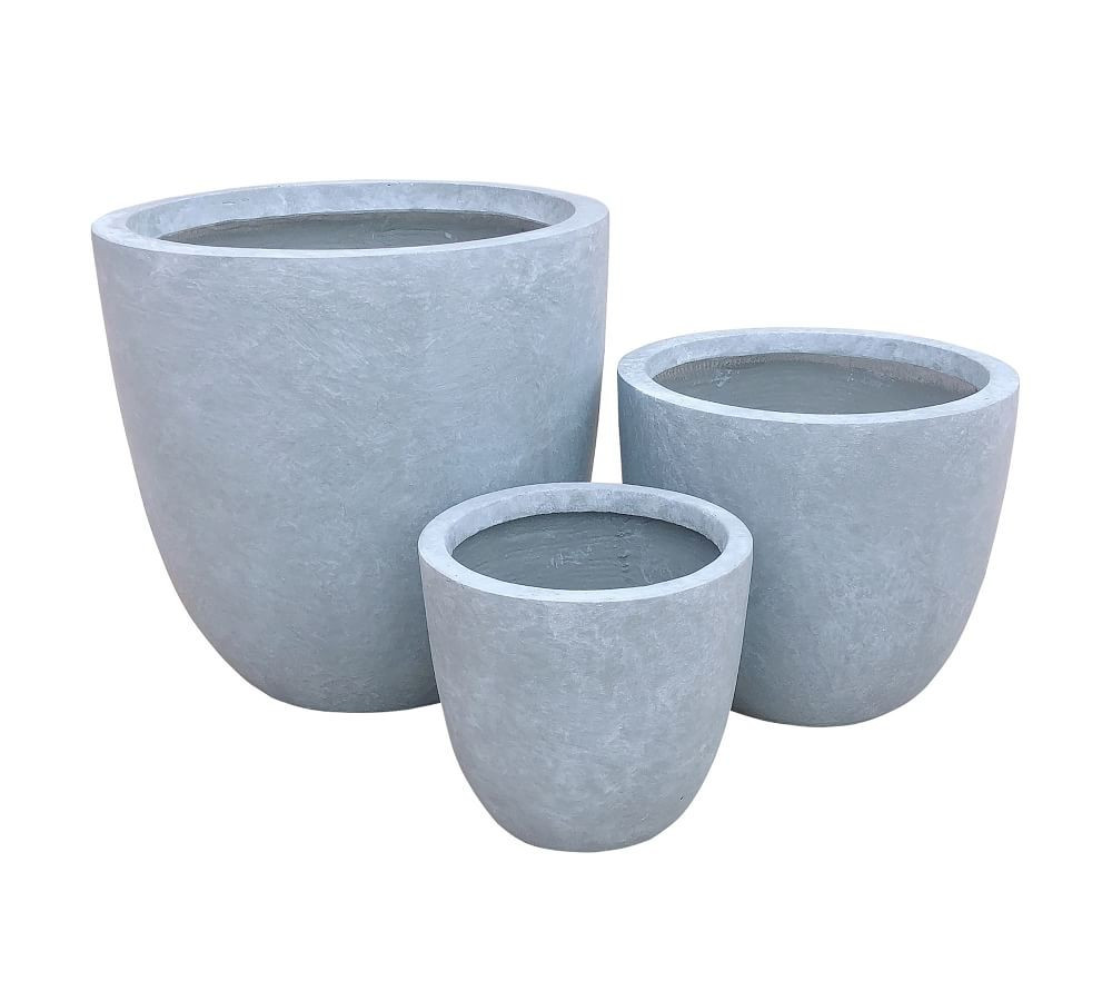 Lambert Lightweight Concrete Round Planters, Set of 3 | Pottery Barn (US)
