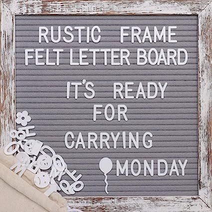 Awefrank Letter Board 10x10 inches with Precut Letters, Rustic Wood Frame, Symbols, Cursive Words... | Amazon (US)