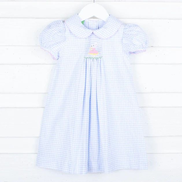 Storybook Bunny Single Smocked Windowpane Dress | Classic Whimsy