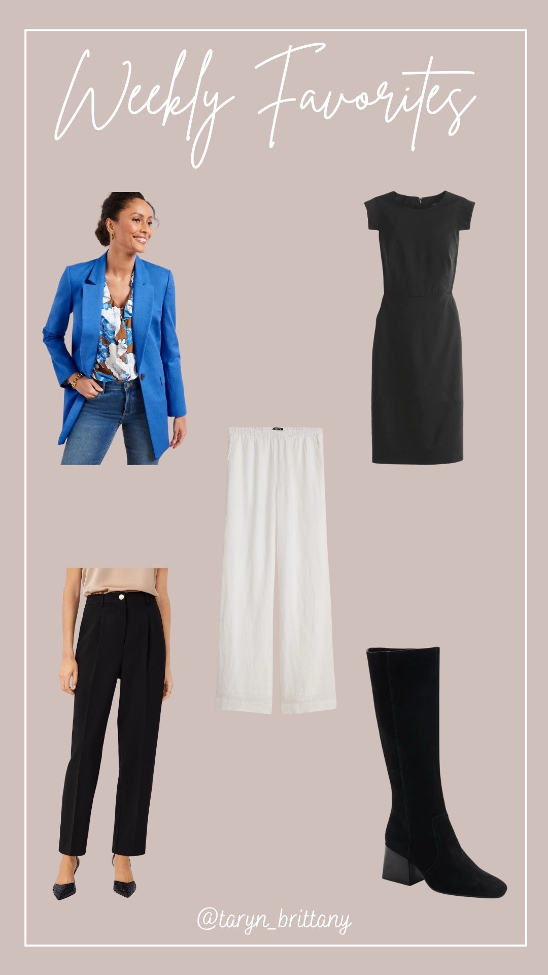 Weekly favorites/best sellers 💙

Blue blazer
Black sheath dress 
White linen pants 
Black work pants 
Black waterproof knee high boots 

#LTKSeasonal #LTKWorkwear #LTKSaleAlert