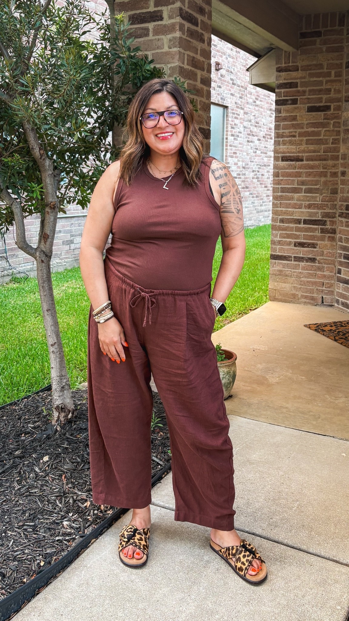 Gap Factory for the win! Tank is XL & pants are L. I think I need them in every color!! Sam Edelman sandals.

#LTKMidsize #LTKOver40 #LTKSaleAlert