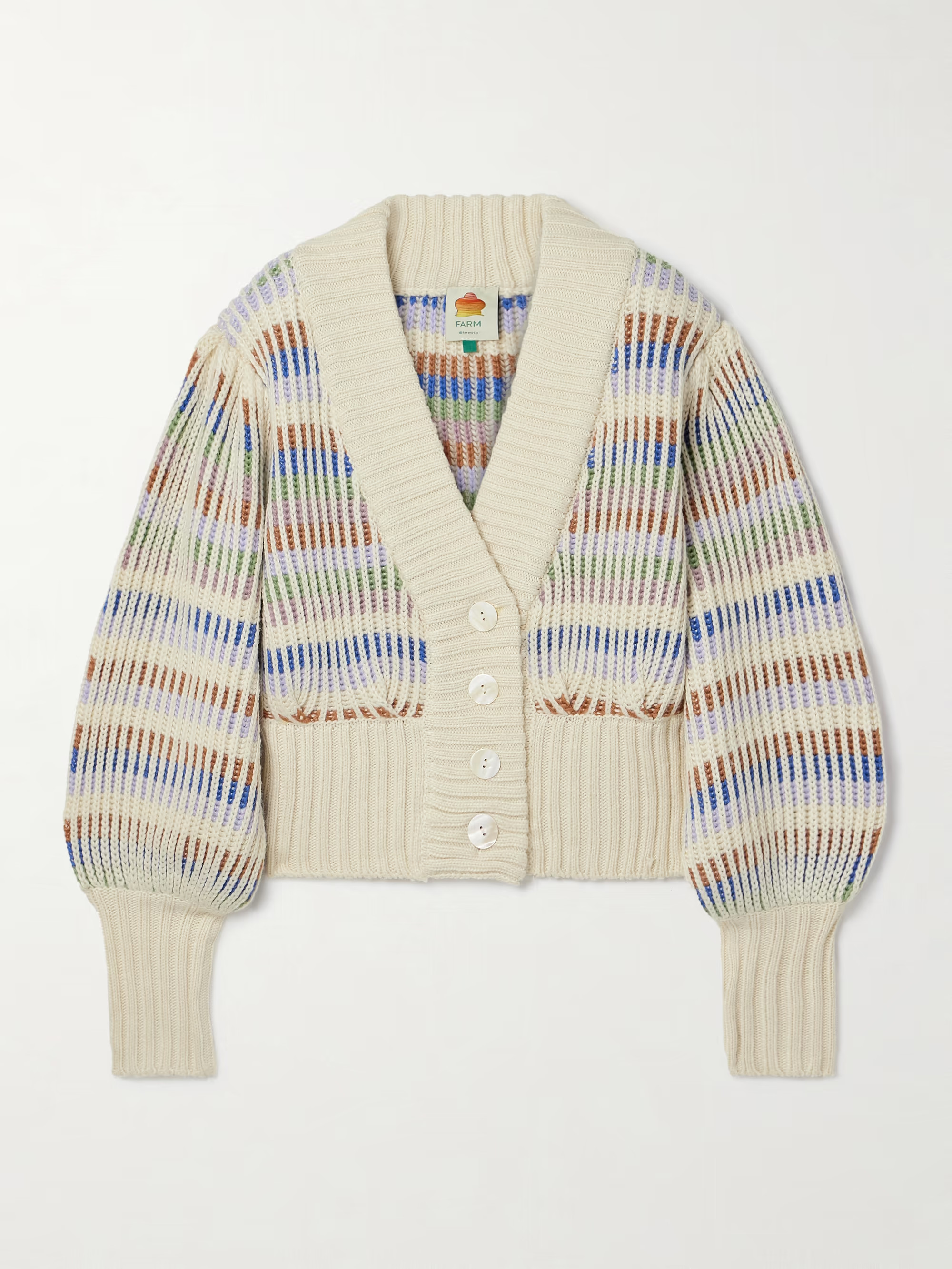 Striped ribbed-knit cardigan | NET-A-PORTER (UK & EU)