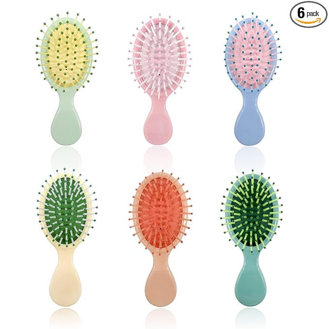 6 Pieces Mini Wet Hair Brush, Travel Detangling Brush, for Most Hair Types, with Ease Knots Witho... | Amazon (US)