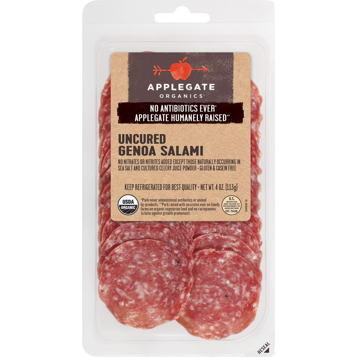 Applegate Organics Uncured Genoa Salami - 4oz | Target
