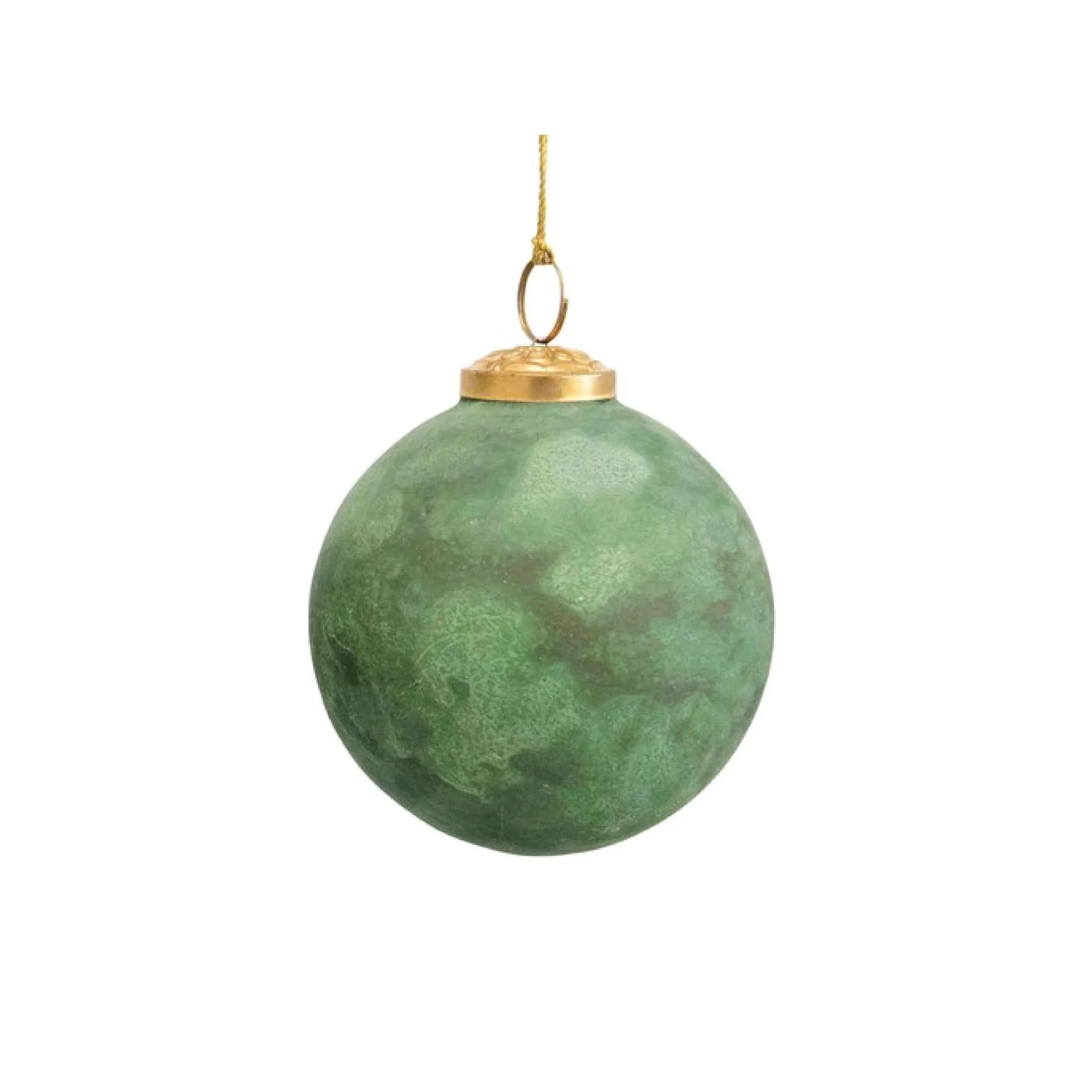 Moss Flocked Glass Ball Ornament | Brooke and Lou