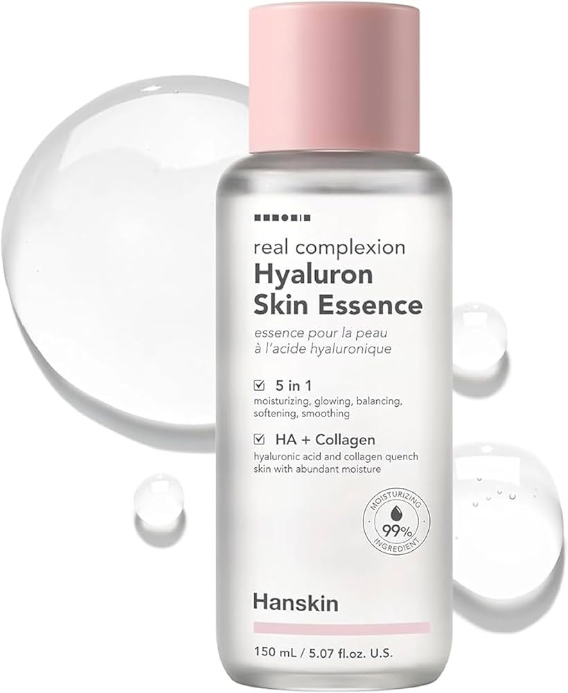 Hanskin Real Complexion Hyaluronic Skin Essence, Hydrating Toner for Dry, Dull, Sensitive Skin - ... | Amazon (US)