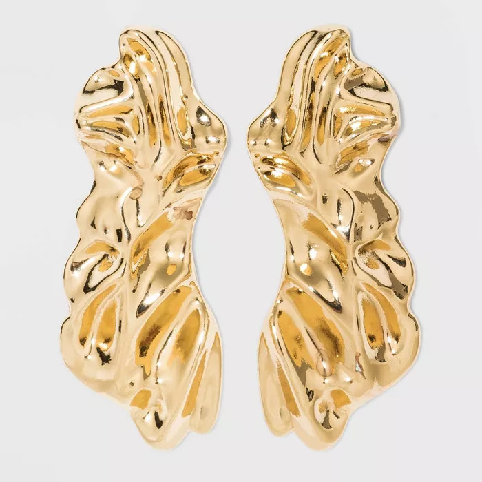 Hammered Metal Post Earrings - A New Day™ Gold | Target