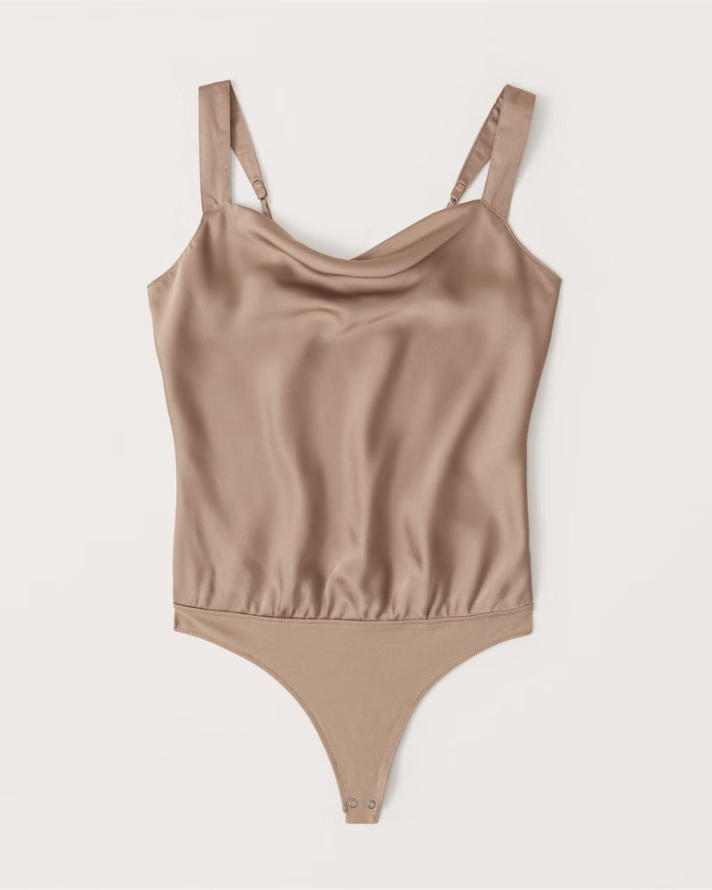 Wide Strap Cowlneck Cami Bodysuit | Abercrombie & Fitch (US)