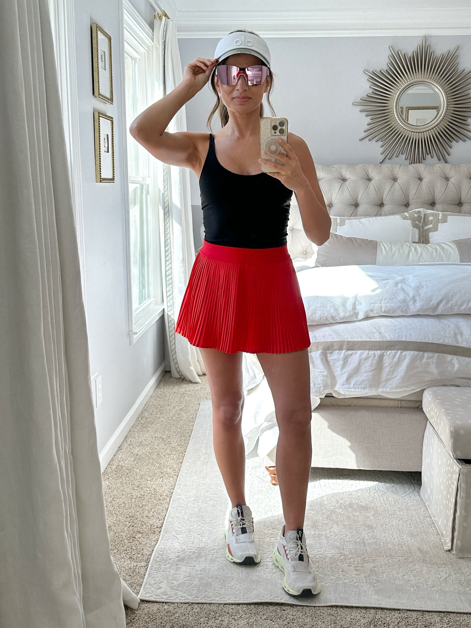RESTOCK ALERT!!

Loveee this tennis skirt because it has silicon rings around the legs so it doesn’t ride up. It’s also super comfortable, and would look super cute off the court  






Alo yoga visor and glasses, Vuori crop tank top with built in bra, lululemon tennis skirt

#LTKfitness