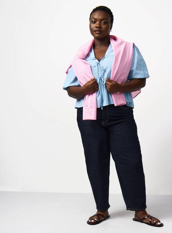 Buy Blue Lace Trim Detail Half Sleeve Blouse 10 | Blouses | Tu | Tu Clothing
