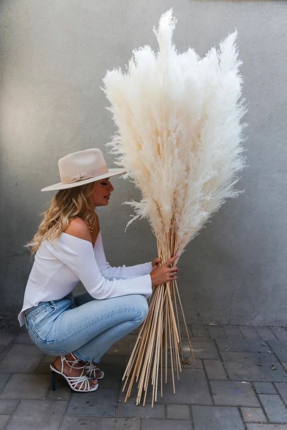 DRIED PAMPAS GRASS 4ft for decor and weddings (beige , offwhite and pink colors) | Etsy (US)