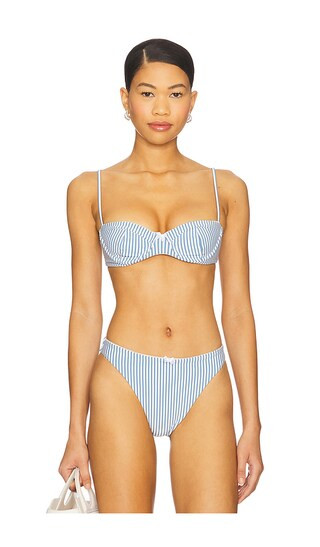 Lottie Top in Blue & White Stripe | Revolve Clothing (Global)