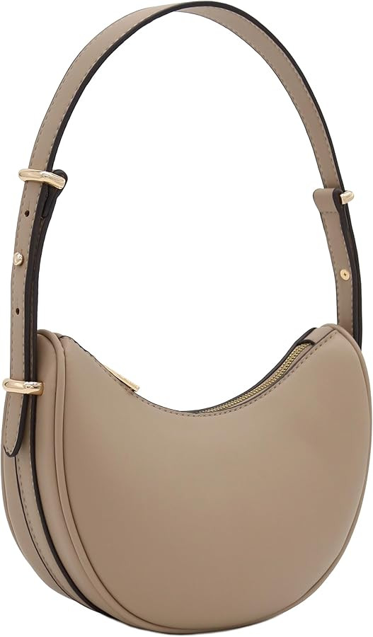 FashionPuzzle Small Crescent Smooth Faux Leather Underarm Shoulder Bag | Amazon (US)