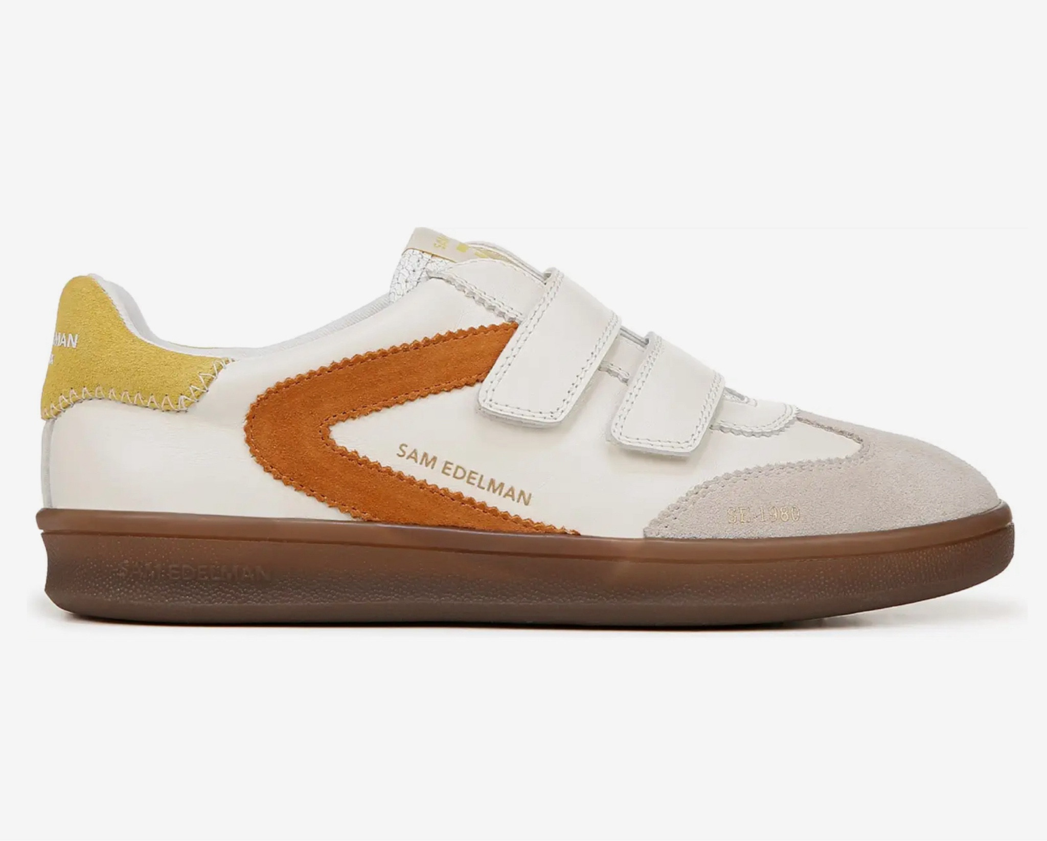 Sam Edelman sneakers, Velcro sneakers, rust, burnt orange, brown gum sole, chartreuse yellow, cream sneaker, fall sneaker, ivory sneaker, casual, girlie, samba, true autumn, soft autumn, warm autumn, dark autumn, house of Colour autumn, HOC autumn, color analysis, classic style

#LTKActive #LTKShoeCrush #LTKStyleTip