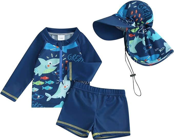 Baby Toddler Boys Swimsuit Infant Girl Swimsuits 6 12 18 24M 2T 3T 4T 5T Bathing Suit Swimwear 3P... | Amazon (US)