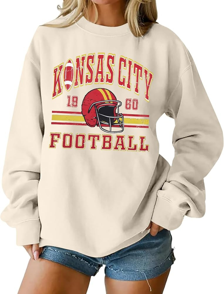 MOUSYA Football Season Sweatshirt Women Game Day Sweatshirt Sunday Funday Pullover Tops | Amazon (US)