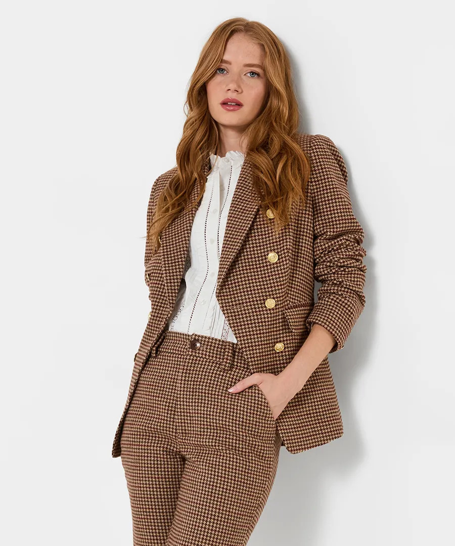 Freya Asymmetric Check Jacket | Joe Browns