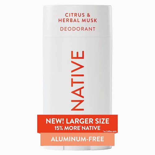 Native Aluminum Free Deodorant, Citrus & Herbal Musk, Large Size Stick, 72 Hour Odor Control, for Women & Men, Contains Naturally Derived Ingredients, 3.1 Ounce (Pack of 12) | Amazon (US)