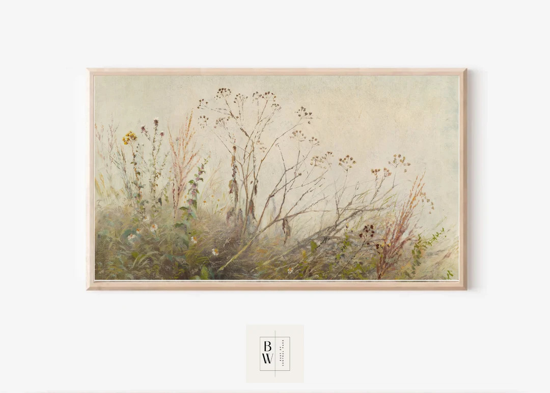 Samsung Frame TV Art | Vintage Painting | Bank of a River in Bloom | Digital Download | Art for T... | Etsy (US)