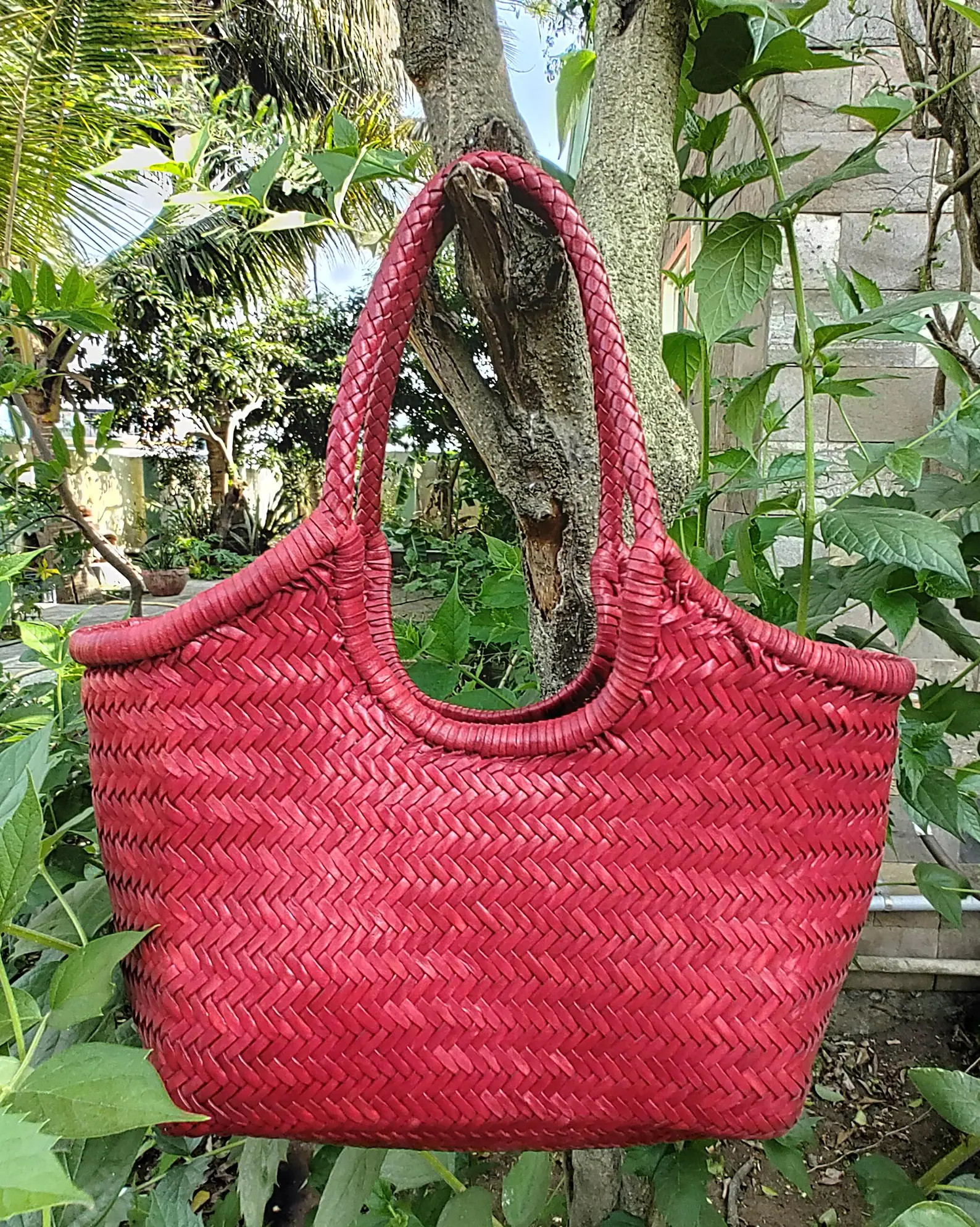 Handwoven Genuine Leather Ladies Hobo Bag - MONALISA - RED | Etsy (US)