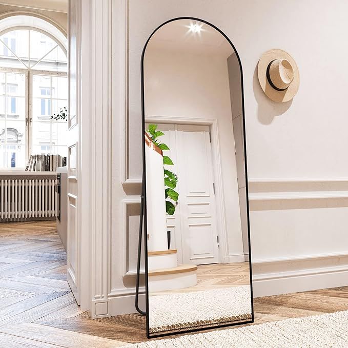 HARRITPURE 58"x18" Arched Full Length Mirror Aluminum Frame Free Standing Leaning Mirror Wall-Mou... | Amazon (US)