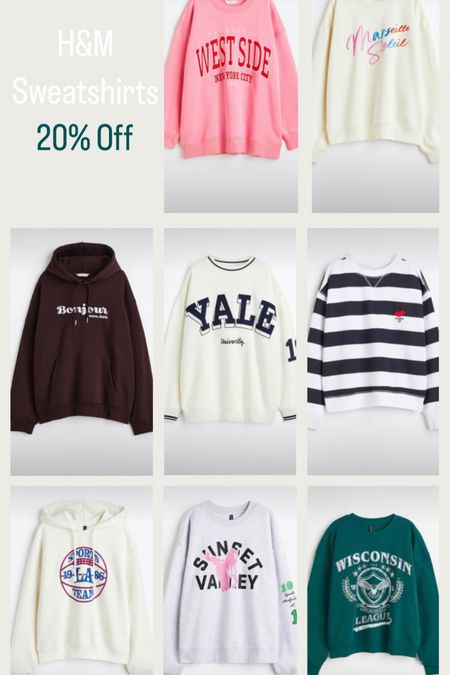 H&M sweatshirts 20% off

#LTKstyletip #LTKsalealert #LTKunder50