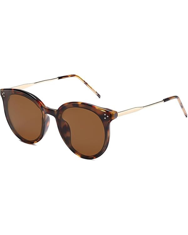 SOJOS Classic Round Sunglasses Womens Mens Trendy Oversized Shades Retro Vintage Sunnies | Amazon (US)