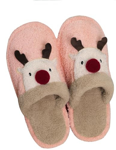 Doeiui Women Christmas Slippers Reindeer Slippers Comfy Funny Christmas Animal Slippers Christmas Stuff Gift | Amazon (US)